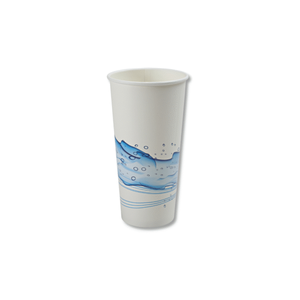 22 oz paper soda cup with “Cool Wave” print.