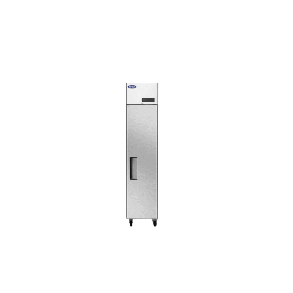 Atosa MBF15FSGR stainless steel slim one-section reach-in freezer.