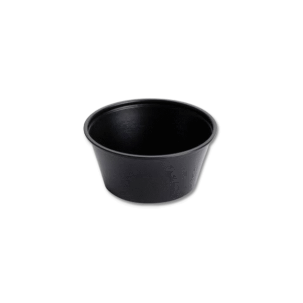 Black 2 oz Prime Source polypropylene portion cup.