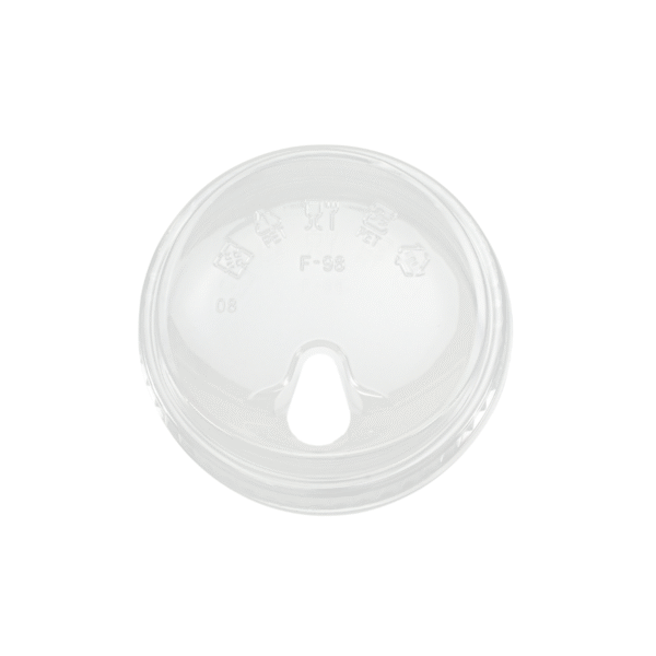 Clear PET strawless sip lid.