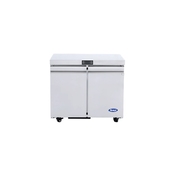 36" stainless steel undercounter freezer.