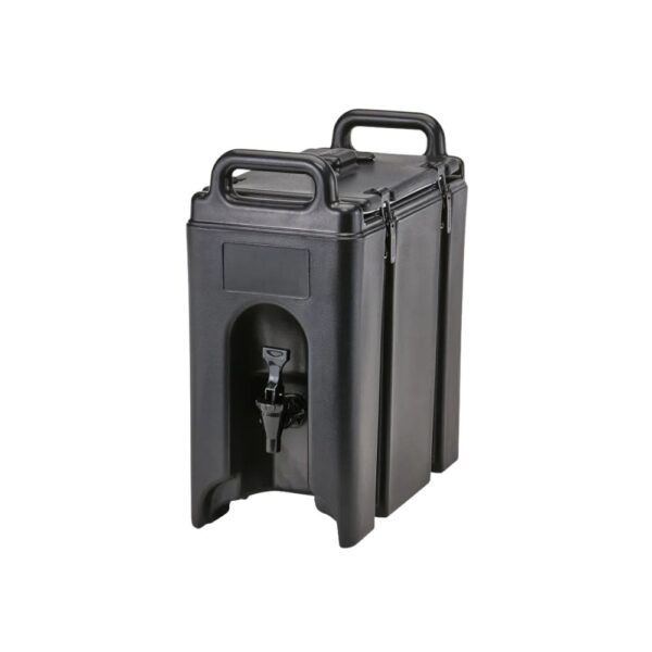 Black 2-1/2 Gallon Camtainer insulated beverage server.