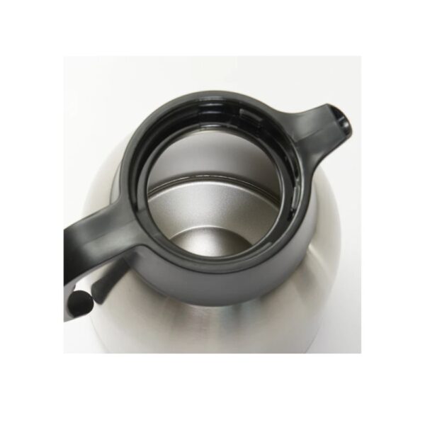 Open stainless steel insulated carafe.