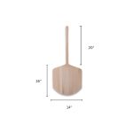 14x16 wooden pizza peel with 20" handle.